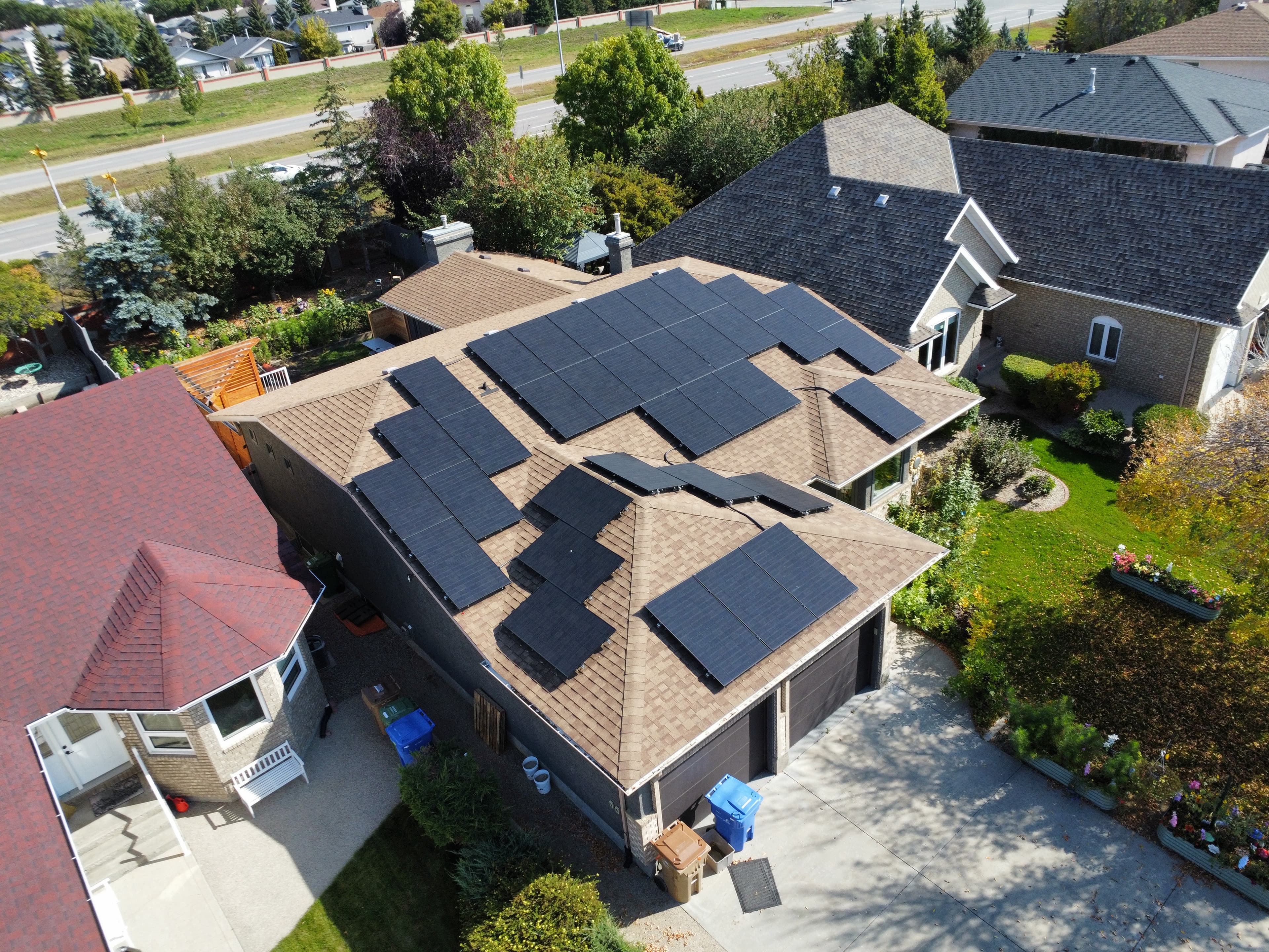 Residential solar panel installation on a Saskatchewan home