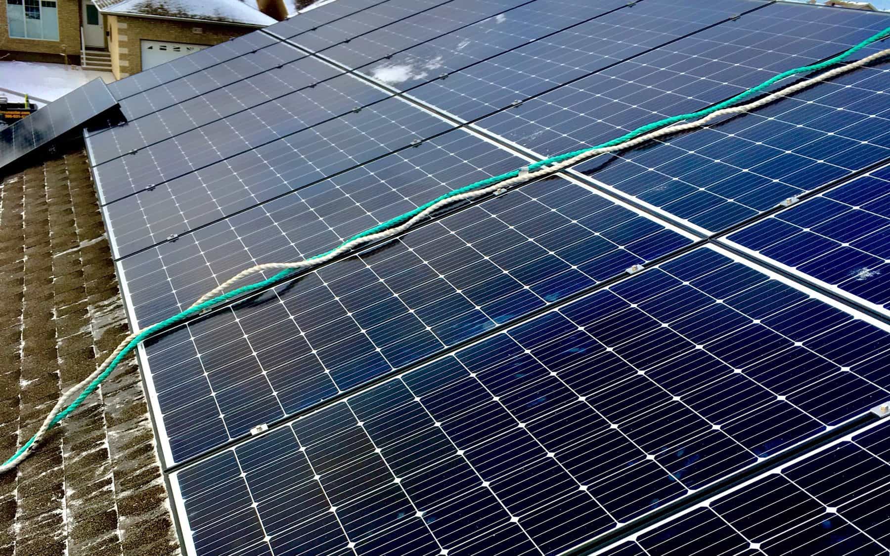 The finished rooftop solar array on the Cumberland Avenue home in Regina